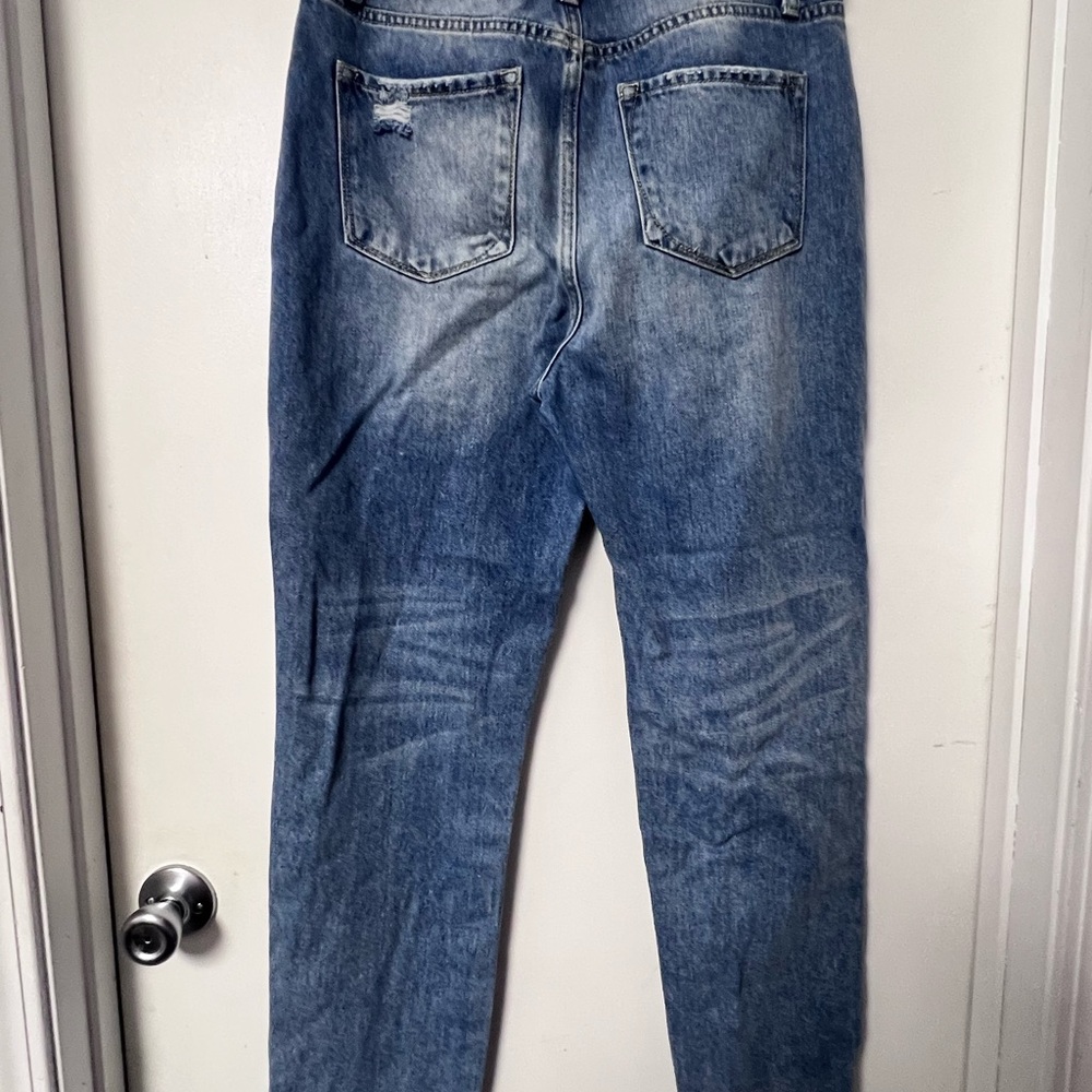 Trendy Ripped Blue Women's Straight Leg Jeans - Picture 8 of 8